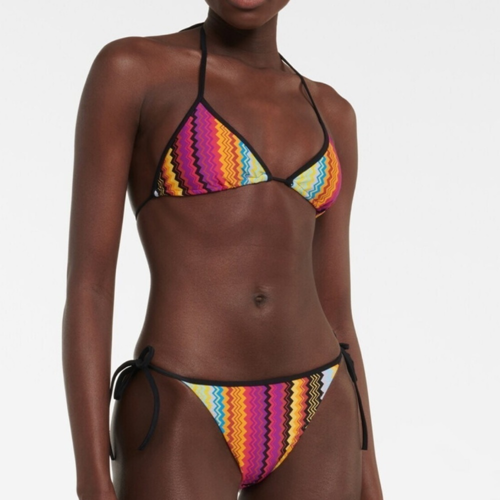 New Iconic Missoni Mare Zig-zag Knit Bikini Bottoms Size 40